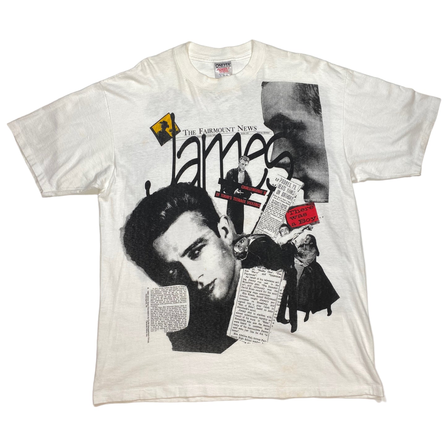 
                  
                    90s James Dean All Over Print Tee
                  
                