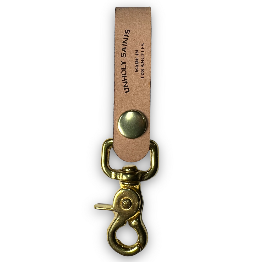 Leather Key Loop - Brass