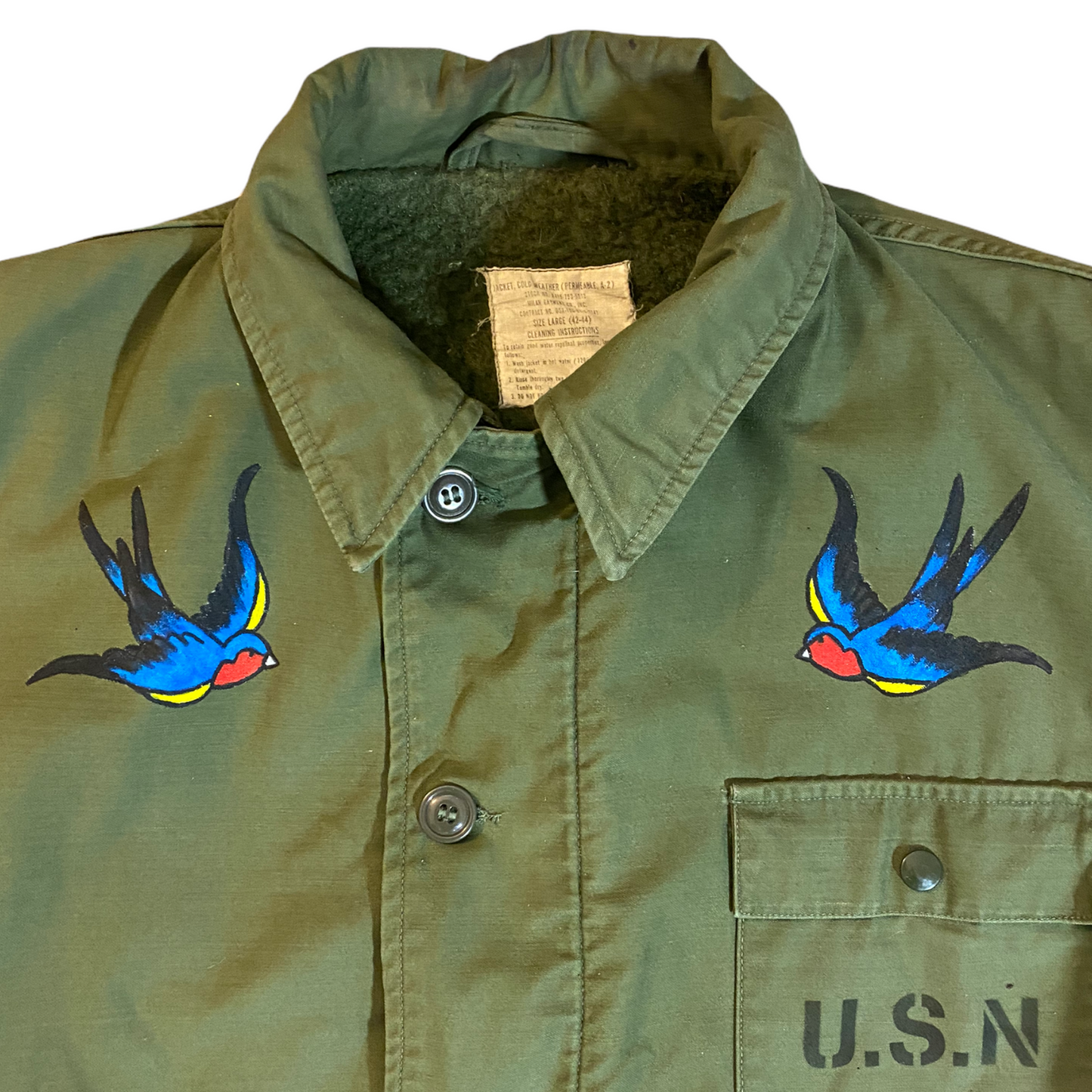 
                  
                    Hand Painted ‘60s-‘80s A-2 Navy Deck Jacket
                  
                