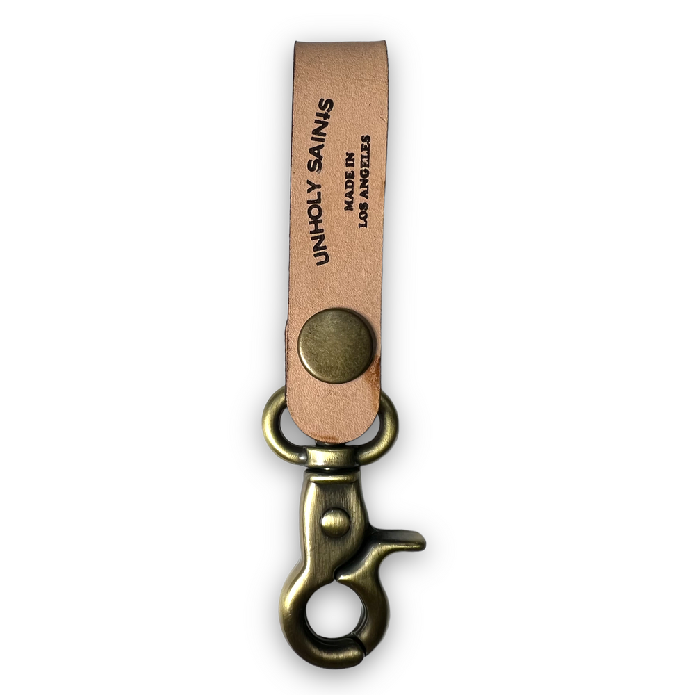 Leather Key Loop - Antique Brass